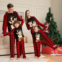 Cute Christmas Deer Plaid Family Matching Outfit