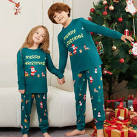 Santa Claus Gift Blue Family Matching Pajamas Set