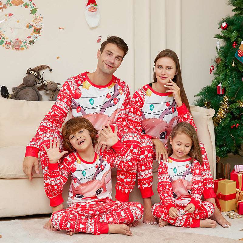 Reindeer With Red Light Family Matching Outfit