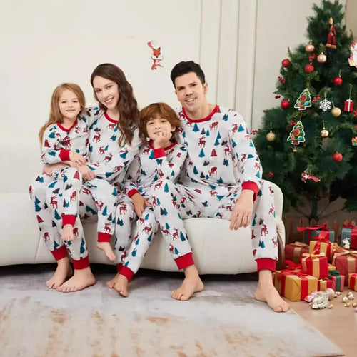 Christmas Tree & Deer Pattern Family Matching Pajamas Matching Pajamas