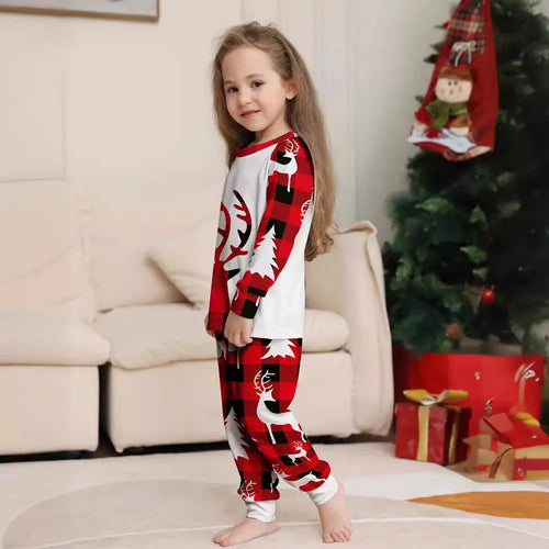 Red Christmas Deer With Tree Family Matching Pajamas Matching Pajamas