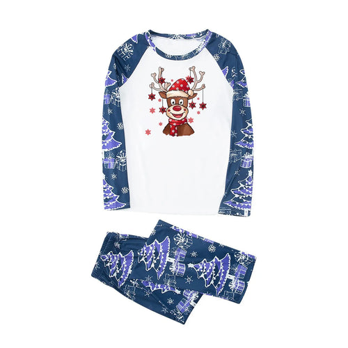 Starry Reindeer Blue Family Matching Pajamas Matching Pajamas