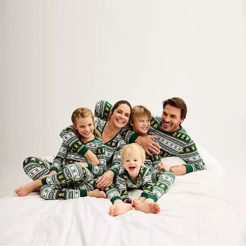 Green Gingerbread Christmas Family Pajamas Set Matching Pajamas