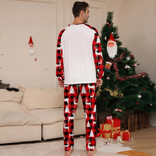 Red Christmas Deer With Tree Family Matching Pajamas Matching Pajamas