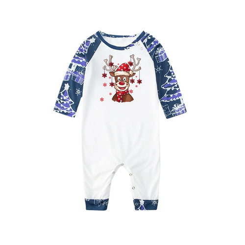 Starry Reindeer Blue Family Matching Pajamas Matching Pajamas
