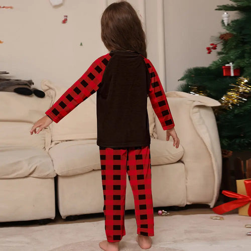 Cute Christmas Deer Plaid Family Matching Outfit Matching Pajamas