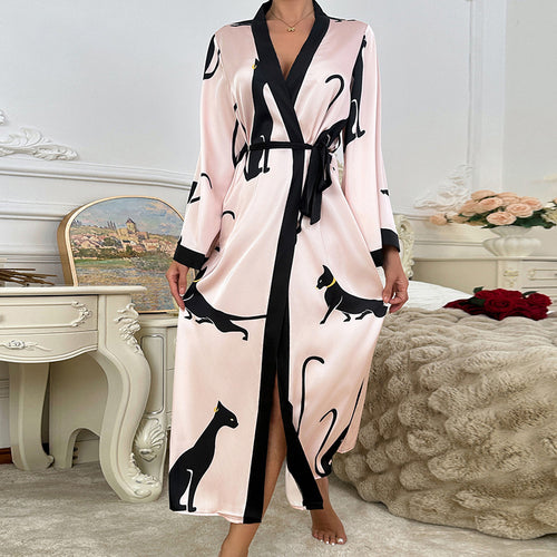 Elegant Satin Women Robe Pajamas