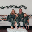 Green Feather Holiday Family Matching Pajamas