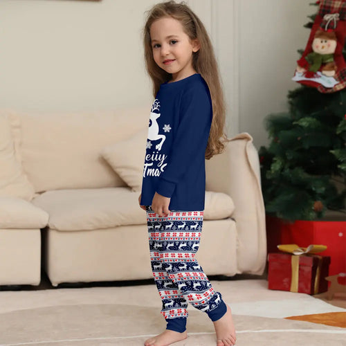 Jumping Happy Christmas Deer Family Matching Pajamas Set Matching Pajamas