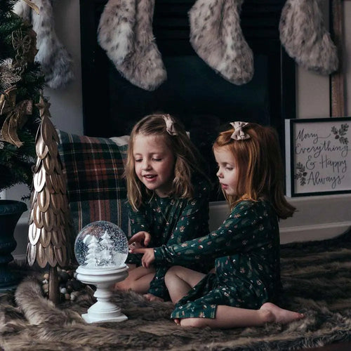 Green Feather Holiday Family Matching Pajamas