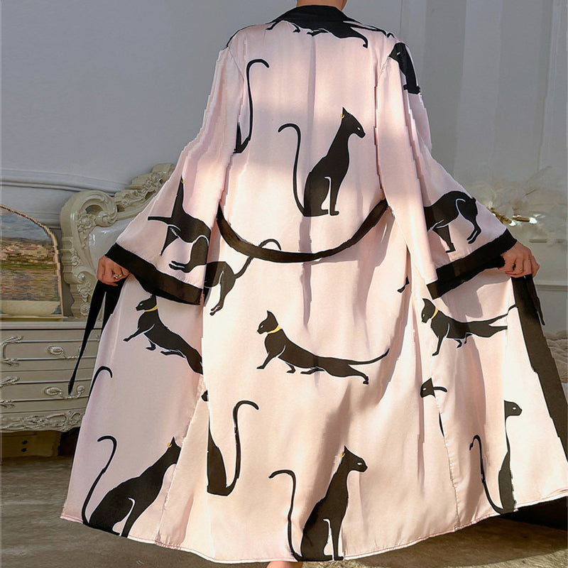 Elegant Satin Women Robe Pajamas