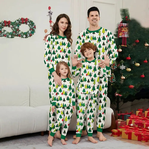 Green Christmas Tree Family Matching Holiday Pajamas Matching Pajamas