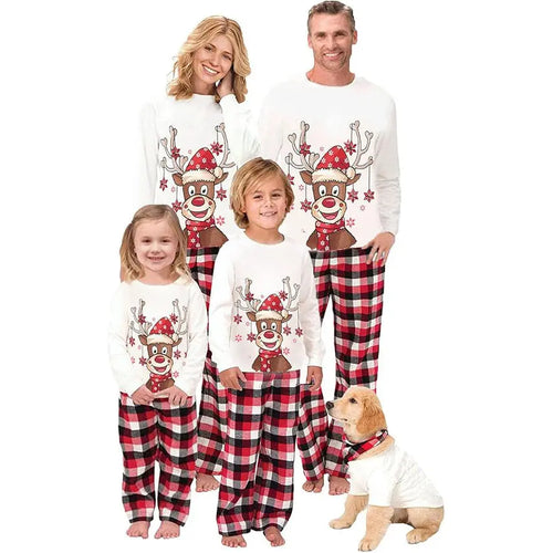 Snowflake Reindeer Christmas Holiday Family Matching Pajamas Matching Pajamas