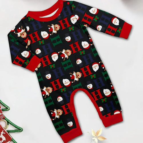Black Christmas Deer With Santa Family Matching Outfit Matching Pajamas