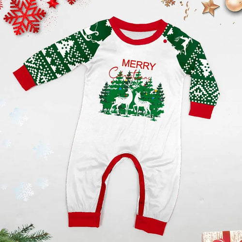 Green Forest Deer Family Matching Pajamas Set Matching Pajamas