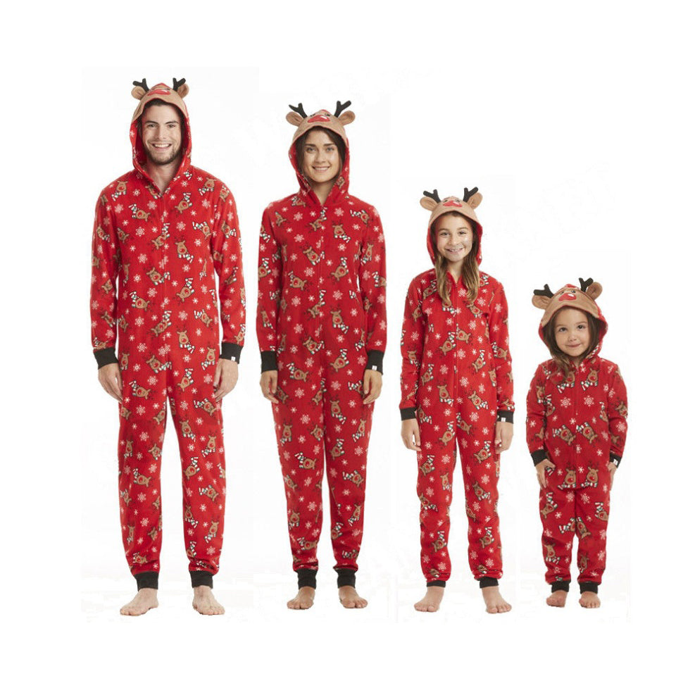 Red Candy Christmas Family Jumpsuit With Hoodie