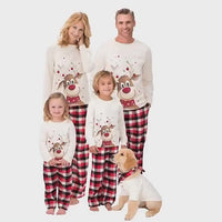 White Reindeer Christmas Family Matching Clothes, Ouitfits, Sweaters & Pajamas